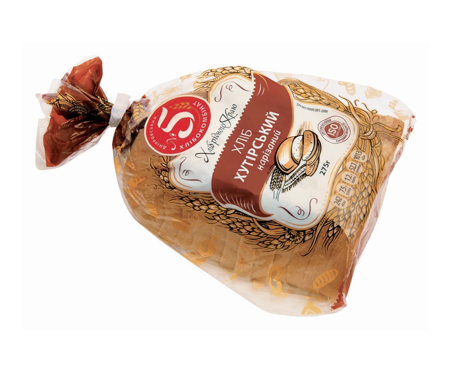 “Хліб Хутірський” половинка нарізаний в упаковці