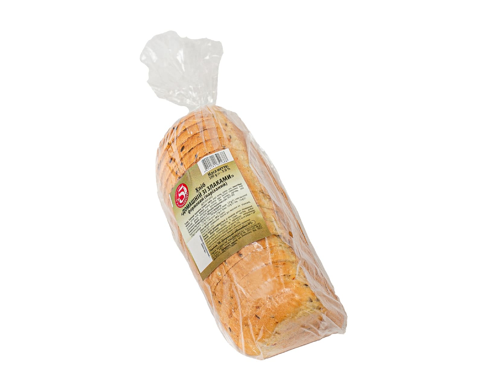 Хліб «ДОМАШНІЙ ЗІ ЗЛАКАМИ» формовий (нарізаний) в упаковці